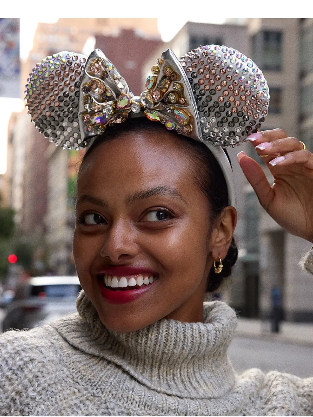 Minnie Mouse Silver Crystal Ear Headband for Adults by BaubleBar